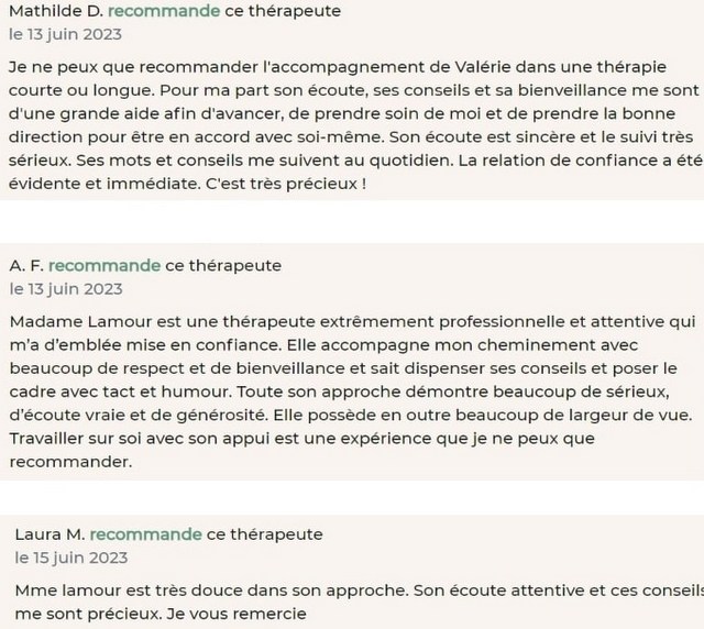 Témoignages patients Valérie Lamour, psychologue, Vannes, Morbihan